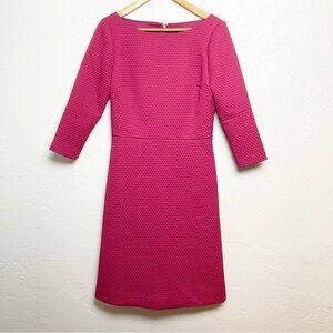 J Crew dress - 3/4 sleeve boat neck Matelasse NWT berry 4T